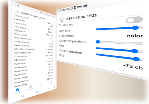 Aggiungi widget di dispositivi con più funzionalità