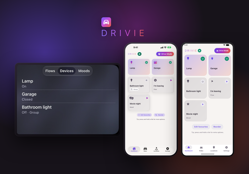 Homey on CarPlay and Android Auto, plus ride and location triggers and advanced presence detection.