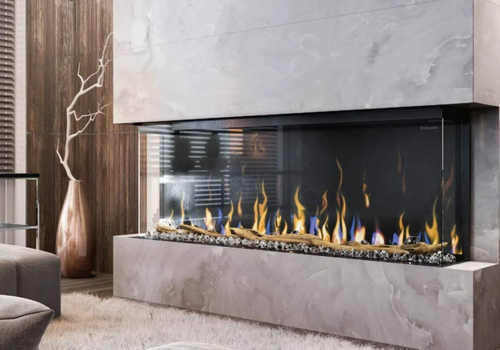 Local control for Dimplex e-MatriX electric fireplaces via LAN and Bluetooth.