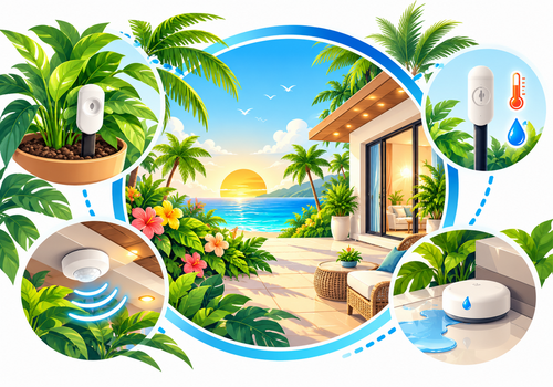 Connect Hobeian sensors and the AOYAN AY-303Z for plant care, room presence, climate, and leak alerts.