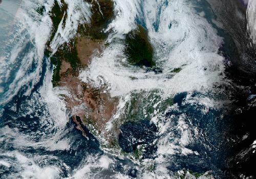 Watch the weather cross the Americas, live from orbit.