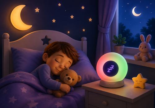 A smart sleep coach for children, using light and movement to guide bedtime, nighttime and wake-up routines.