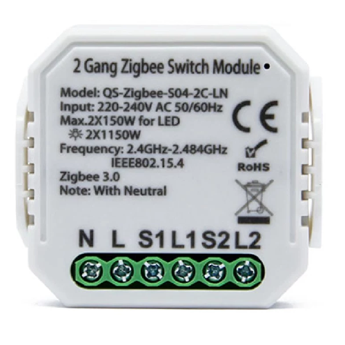 2 Gang Switch Module with metering