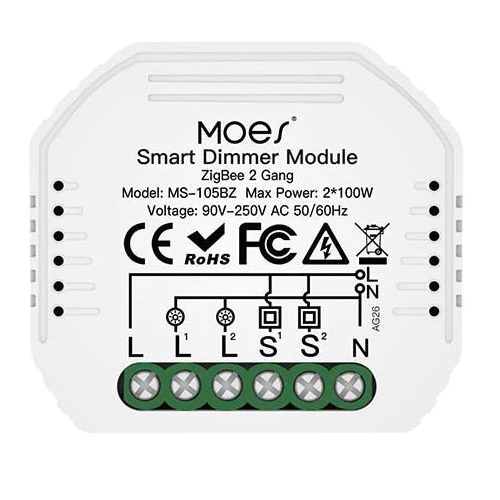 2 Gang Dimmer Module (MOES)