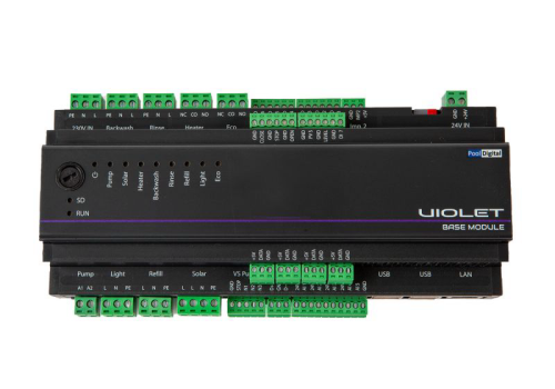 Monitor and control a PoolDigital Violet or BADU Blue pool controller over your local network — pH, ORP, chlorine, temperatures, pump, dosing and more, with an optional live Langelier (LSI) water-balance safety net.