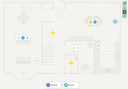 Control Homey from a floor plan