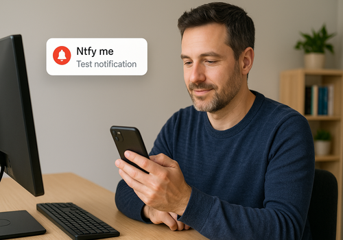 Receive notifications on Ntfy me app