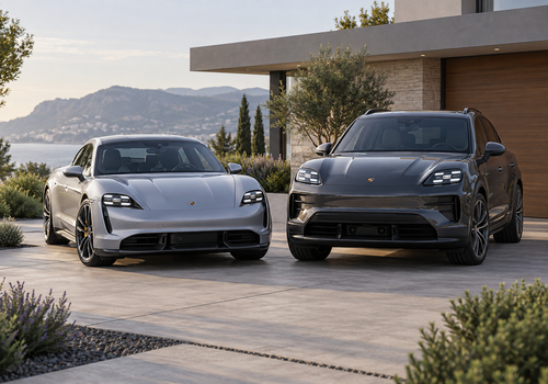Vehicle status and climate control for recent Porsche Taycan, Macan Electric and Cayenne Electric models.