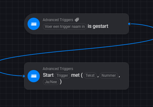 Trigger and action cards with eventname for Advanced Flows