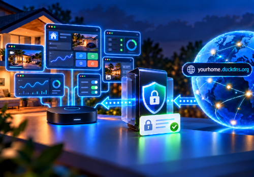 Create a Reverse Proxy through DDNS and automatic SSL certificates.